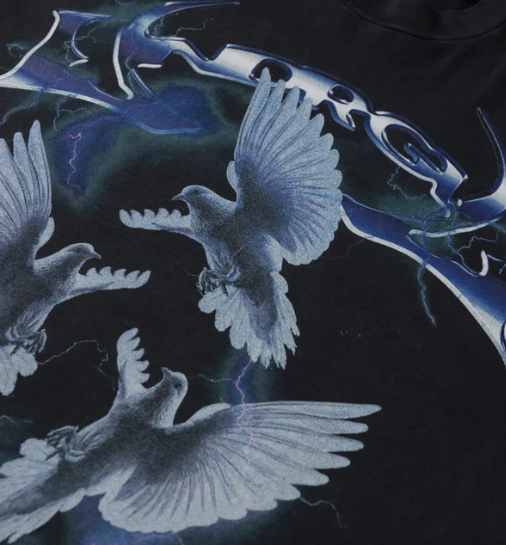 THUNDER RIDER PIGEONS BOXY FIT BLACK VINTAGE
